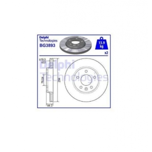 Купить BG3893 Delphi Тормозной диск в интернет-магазине Ravta – самая низкая цена