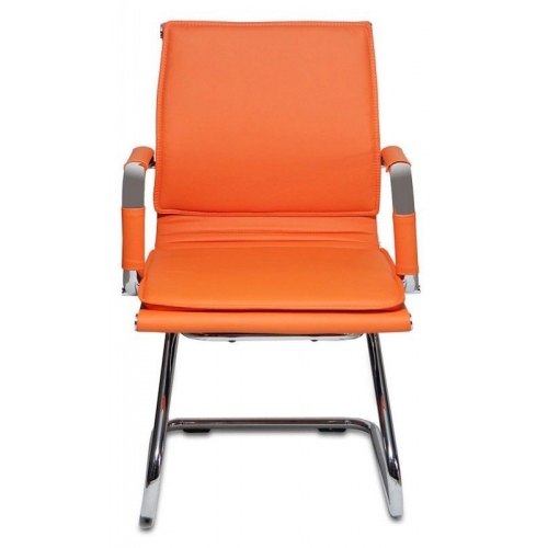 Купить Кресло Бюрократ CH-993-Low-V/orange низкая спинка оранжевый искусственная кожа полозья хром в интернет-магазине Ravta – самая низкая цена