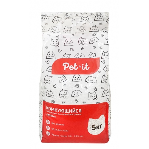Купить Pet-it White комкующийся наполнитель для кошек (бентонит), без аромата, пакет 10кг  1/1 в интернет-магазине Ravta – самая низкая цена