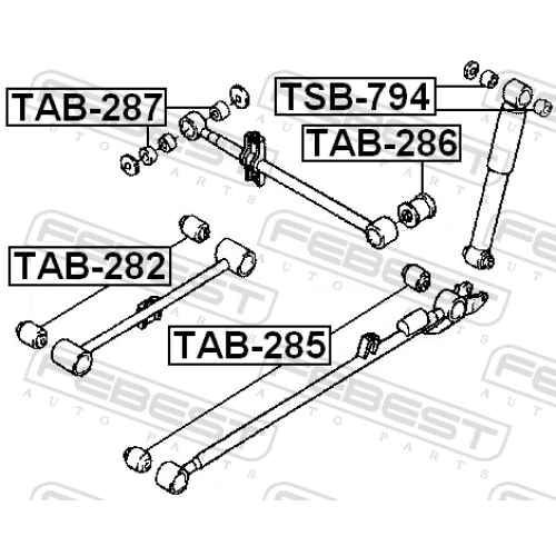 Купить (tab-285) Сайленблок заднего продольного рычага FEBEST (Toyota Cami J100E/J102E/J122E 1999-2005) в интернет-магазине Ravta – самая низкая цена