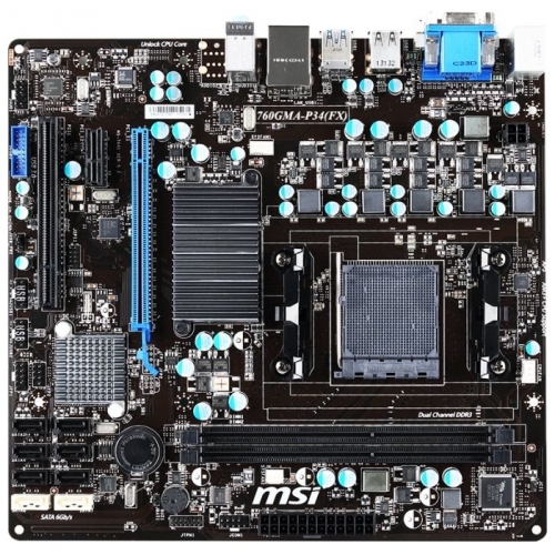 Купить Материнская плата MSI 760GMA-P34 (FX) Socket-AM3+ AMD 760G DDR3 mATX AC`97 8ch(7.1) GbLAN SATA3 RAID в интернет-магазине Ravta – самая низкая цена
