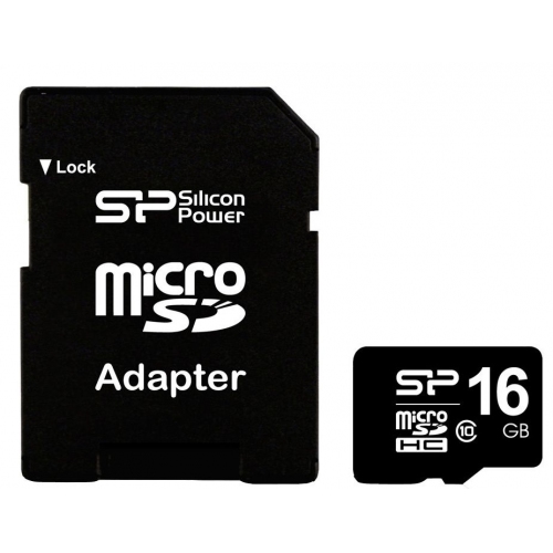 Купить Флеш карта Silicon Power microSDHC 16Gb Class10 SP016GBSTH010V10-SP + adapter в интернет-магазине Ravta – самая низкая цена