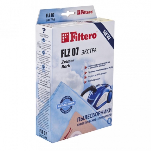 Купить Пылесборник Экстра FILTERO FLZ-07 (4) из синтетического микроволокна MicroFib с антибактер. пропиткой Anti-Bac в интернет-магазине Ravta – самая низкая цена