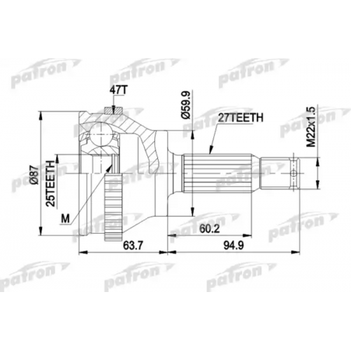 Купить pcv1617al PATRON Шарнирный комплект, приводной вал в интернет-магазине Ravta – самая низкая цена