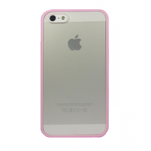 Купить Бампер с прозрачной задней крышкой для iPhone 5 (нежно-розовый) в интернет-магазине Ravta – самая низкая цена