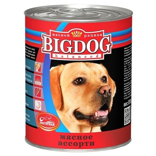 Купить Консервы Зоогурман для собак "BIG DOG" Мясное ассорти 850г в интернет-магазине Ravta – самая низкая цена