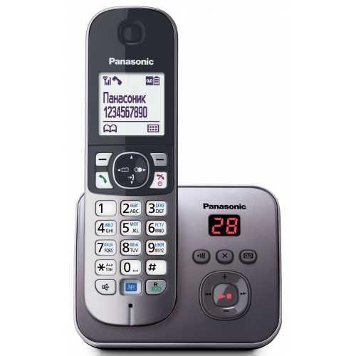 Купить Телефон DECT Panasonic KX-TG6821RUM (серый металлик) в интернет-магазине Ravta – самая низкая цена