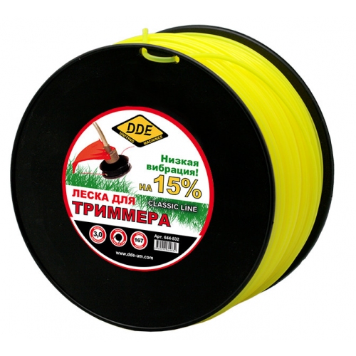 Купить Корд триммерный на катушке DDE "Classic line" (круг) 3,0 мм х 167 м, желтый в интернет-магазине Ravta – самая низкая цена