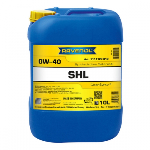 Купить Моторное масло RAVENOL SHL SAE 0W-40 (10л) в интернет-магазине Ravta – самая низкая цена