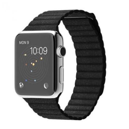 Купить Умные часы Apple Watch 42mm Stainless Steel Case with Black Leather - L (MJYP2) в интернет-магазине Ravta – самая низкая цена