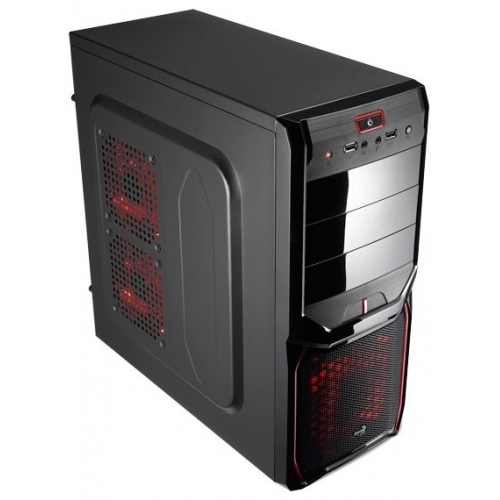 Купить Корпус AeroCool V3X Red edition black w/o PSU ATX 2*USB audio HD в интернет-магазине Ravta – самая низкая цена