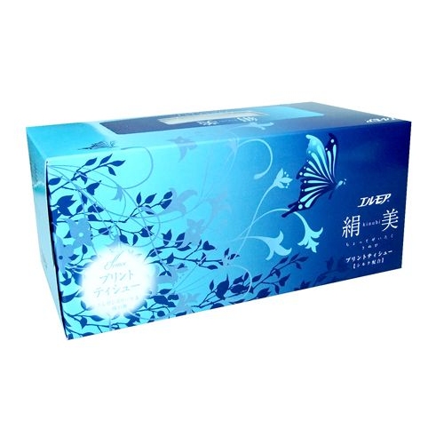 Купить 003316 Kami Shodji ELLEMOI Kinu-bi Бумажные двухслойные салфетки с шелком 200шт (1 пачка) голубые в интернет-магазине Ravta – самая низкая цена