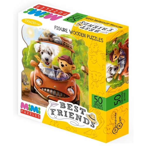 Купить MIMI Puzzles Фигурный деревянный пазл "BEST FRIENDS" арт.8418 в интернет-магазине Ravta – самая низкая цена