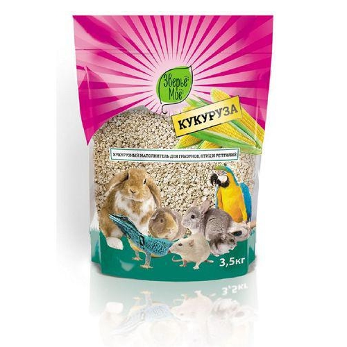 Купить Наполнитель кукурузный "Зверьё моё" 3,5кг - для грызунов, птиц, рептилий  (1/108) в интернет-магазине Ravta – самая низкая цена