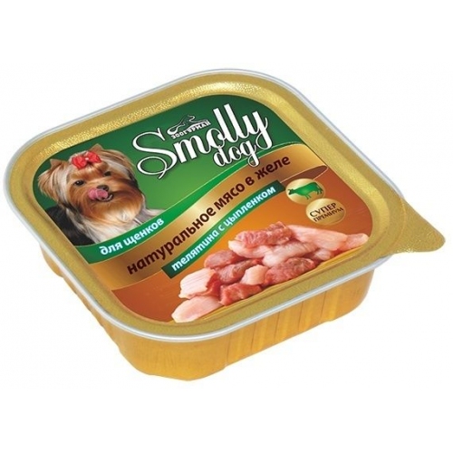 Купить Консервы Зоогурман для щенков "Smolly dog"  Телятина с цыпленком 100г в интернет-магазине Ravta – самая низкая цена