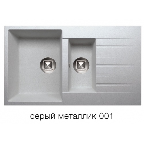 Купить Кварцевая мойка для кухни Толеро R-118 (серый металлик, цвет №001) в интернет-магазине Ravta – самая низкая цена