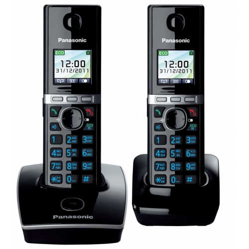 Купить Телефон DECT Panasonic  KX-TG8052 RU-B +доп.трубка, черный, функция резервного питания в интернет-магазине Ravta – самая низкая цена
