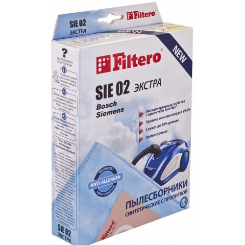 Купить Пылесборник Экстра FILTERO SIE-02 (4) из синтетического микроволокна MicroFib с антибакт. пропиткой Anti-Bac в интернет-магазине Ravta – самая низкая цена