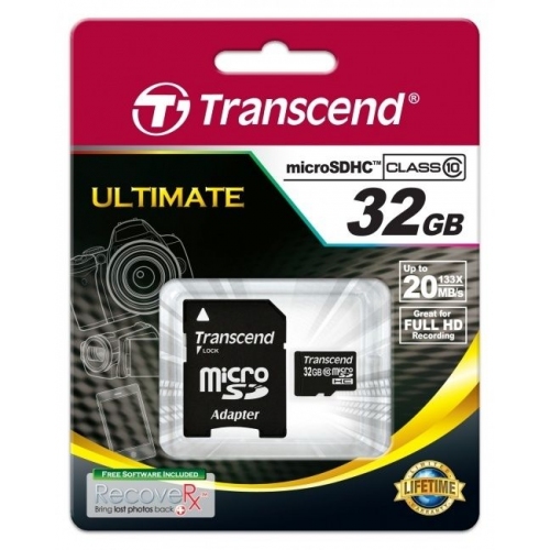 Купить Карта памяти Transcend Micro SDHC Card 32GB Class 10 w/adapter (TS32GUSDHC10) в интернет-магазине Ravta – самая низкая цена
