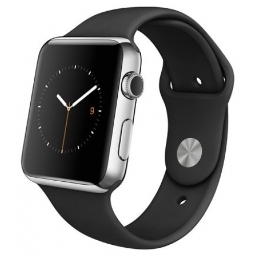 Купить Умные часы Apple Watch 42mm Stainless Steel Case with Sport Band Black (MJ3U2) в интернет-магазине Ravta – самая низкая цена