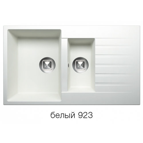 Купить Кварцевая мойка для кухни Толеро R-118 (белый, цвет №923) в интернет-магазине Ravta – самая низкая цена