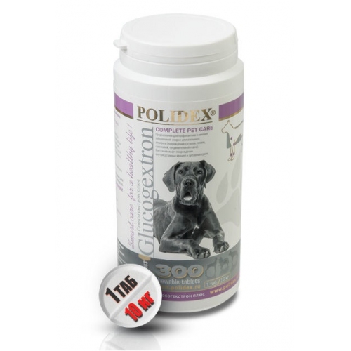 Купить POLIDEX для собак Глюкогекстрон плюс 300 тб. (1 тб на 10 кг) 1/8 в интернет-магазине Ravta – самая низкая цена