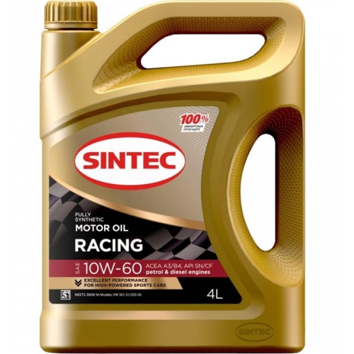 Купить Sintec Масло Racing 10W60 A3/B4 SN/CF 1л в интернет-магазине Ravta – самая низкая цена