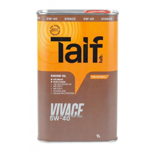 Купить Масло моторное TAIF VIVACE 5W-40 синтетическое 1л в интернет-магазине Ravta – самая низкая цена