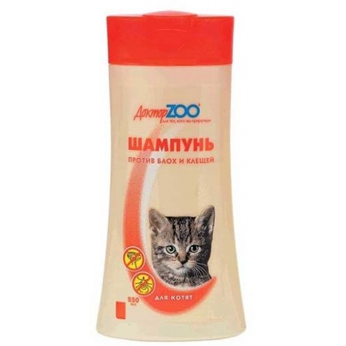 Купить Шампунь Доктор ЗОО  для котят против блох и клещей 250мл в интернет-магазине Ravta – самая низкая цена
