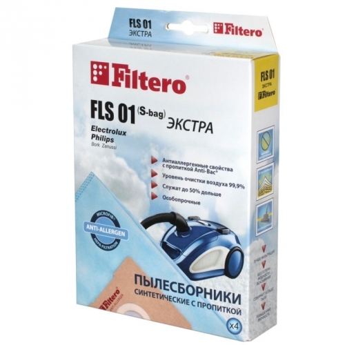 Купить Пылесборник Экстра FILTERO FLZ-01 (4)  из синтетического микроволокна MicroFib с антибактер. пропиткой Anti-Bac в интернет-магазине Ravta – самая низкая цена