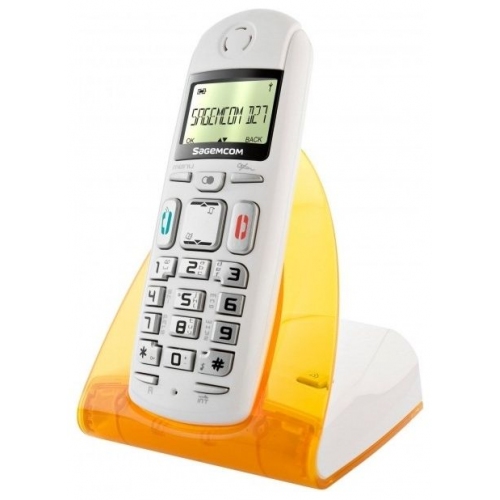 Купить Телефон DECT Sagemcom D27T  (белый/оранжевый) в интернет-магазине Ravta – самая низкая цена