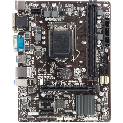 Купить Материнская плата Gigabyte GA-H81M-D2V Socket-1150 Intel H81 DDR3 mATX AC`97 8ch(7.1) GbLAN SATA3 VG в интернет-магазине Ravta – самая низкая цена