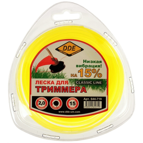 Купить Корд триммерный в блистере DDE "Classic line" (круг) 1,6 мм х 15 м, желтый в интернет-магазине Ravta – самая низкая цена