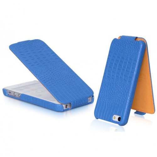 Купить Чехол Borofone Crocodile flip leather case для iPhone 5, имитация кожи крокодила (синий) в интернет-магазине Ravta – самая низкая цена