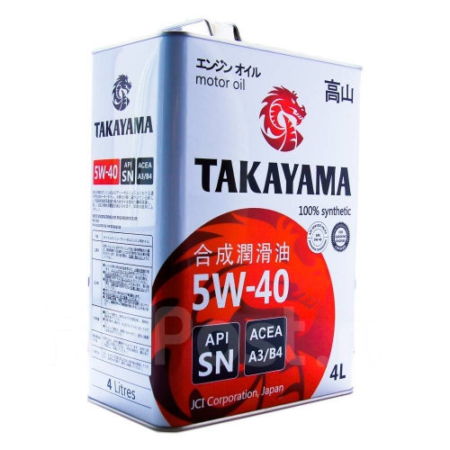 Купить Масло моторное TAKAYAMA SAE 5W-40, API SN/CF, ACEA A3/B4 (4л) в интернет-магазине Ravta – самая низкая цена