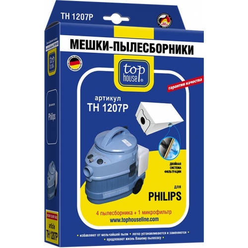 Купить Мешки-пылесборники TOP HOUSE TH 1207 P (4шт + 1 микрофильтр) в интернет-магазине Ravta – самая низкая цена