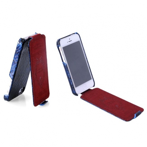 Купить Чехол Borofone Explorer leather case для iPhone 5, имитация кожи змеи (синий) в интернет-магазине Ravta – самая низкая цена