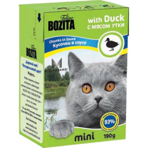 Купить Bozita super premium Mini Кусочки в соусе для кошек - утка (Duck) 0,19кг в интернет-магазине Ravta – самая низкая цена