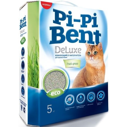 Купить PiPi Bent DeLuxe Fresh grass Наполнитель комкующийся 5кг в интернет-магазине Ravta – самая низкая цена