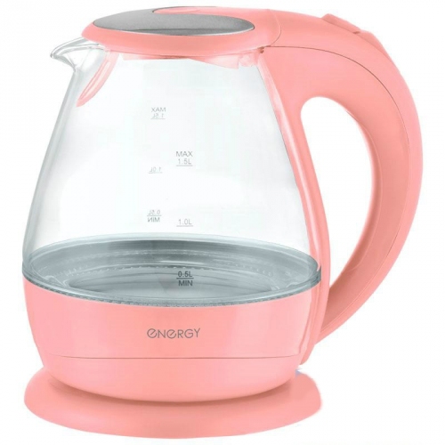 Купить Чайник ENERGY E-266 розовый 1,5 л, стеклянный в интернет-магазине Ravta – самая низкая цена