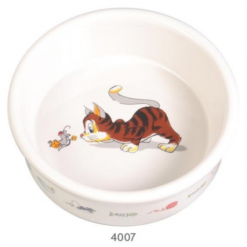 Купить Миска TRIXIE для кошки 200мл 11.5см, керамика с рисунком в интернет-магазине Ravta – самая низкая цена