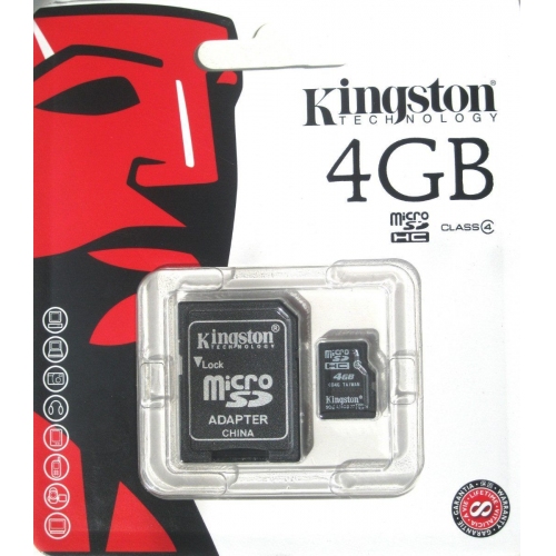 Купить Флеш карта micro SDHC 4Gb class 4 Kingston (SDC4/4GB) в интернет-магазине Ravta – самая низкая цена