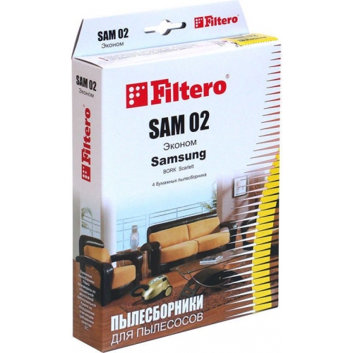 Купить Пылесборник Эконом FILTERO SAM-02 (4,) 4шт.,бумажные,Samsung,LG в интернет-магазине Ravta – самая низкая цена