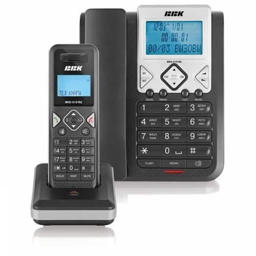 Купить Телефон проводной ВВК BKD-519 RU+доп.трубка DECT_ чёрный в интернет-магазине Ravta – самая низкая цена