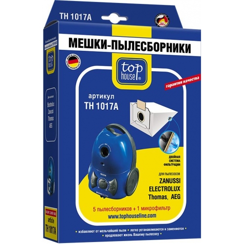 Купить Мешки-пылесборники TOP HOUSE TH 1017 A (5 шт.+1 микрофильтр) в интернет-магазине Ravta – самая низкая цена