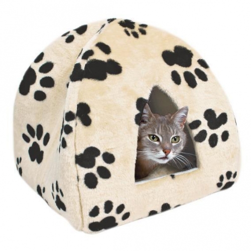 Купить Лежак-пещера TRIXIE для кошки "Sheila" 40х40х30 см. бежевый с лапками в интернет-магазине Ravta – самая низкая цена