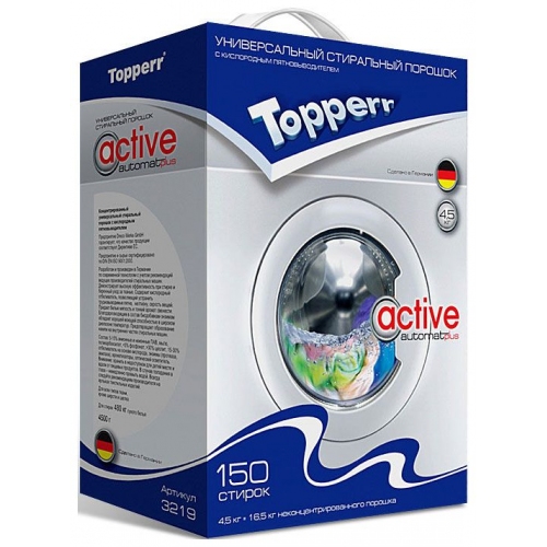 Купить Концентрированный стиральный порошок Topperr 3219 ACTIVE AUTOMAT PLUS (4500 гр) в интернет-магазине Ravta – самая низкая цена