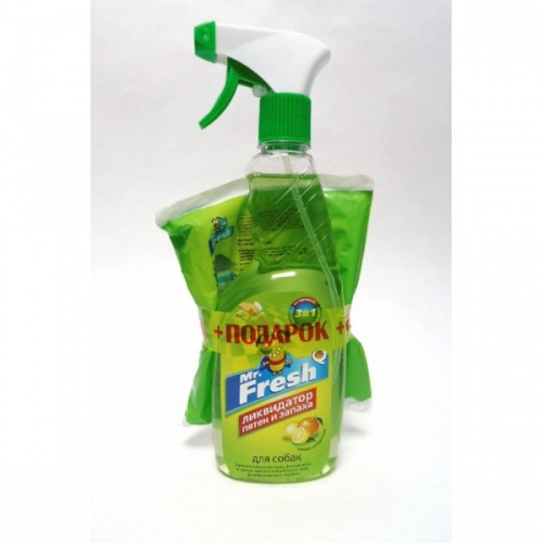 Мистер Фреш F102 3в1 Ликвидатор пятен и запаха д/собак (спрей) 500мл ...