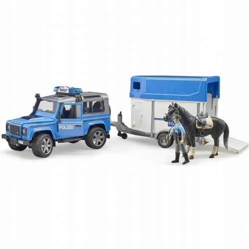 Купить Bruder 02588 "Внедорожник Land Rover Defender полицейский" с прицепом, фиг-ой и лошадью (фикс. цена) в интернет-магазине Ravta – самая низкая цена