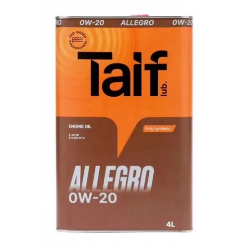 Купить Моторное масло TAIF Allegro 0W-20 Синтетическое 4л в интернет-магазине Ravta – самая низкая цена